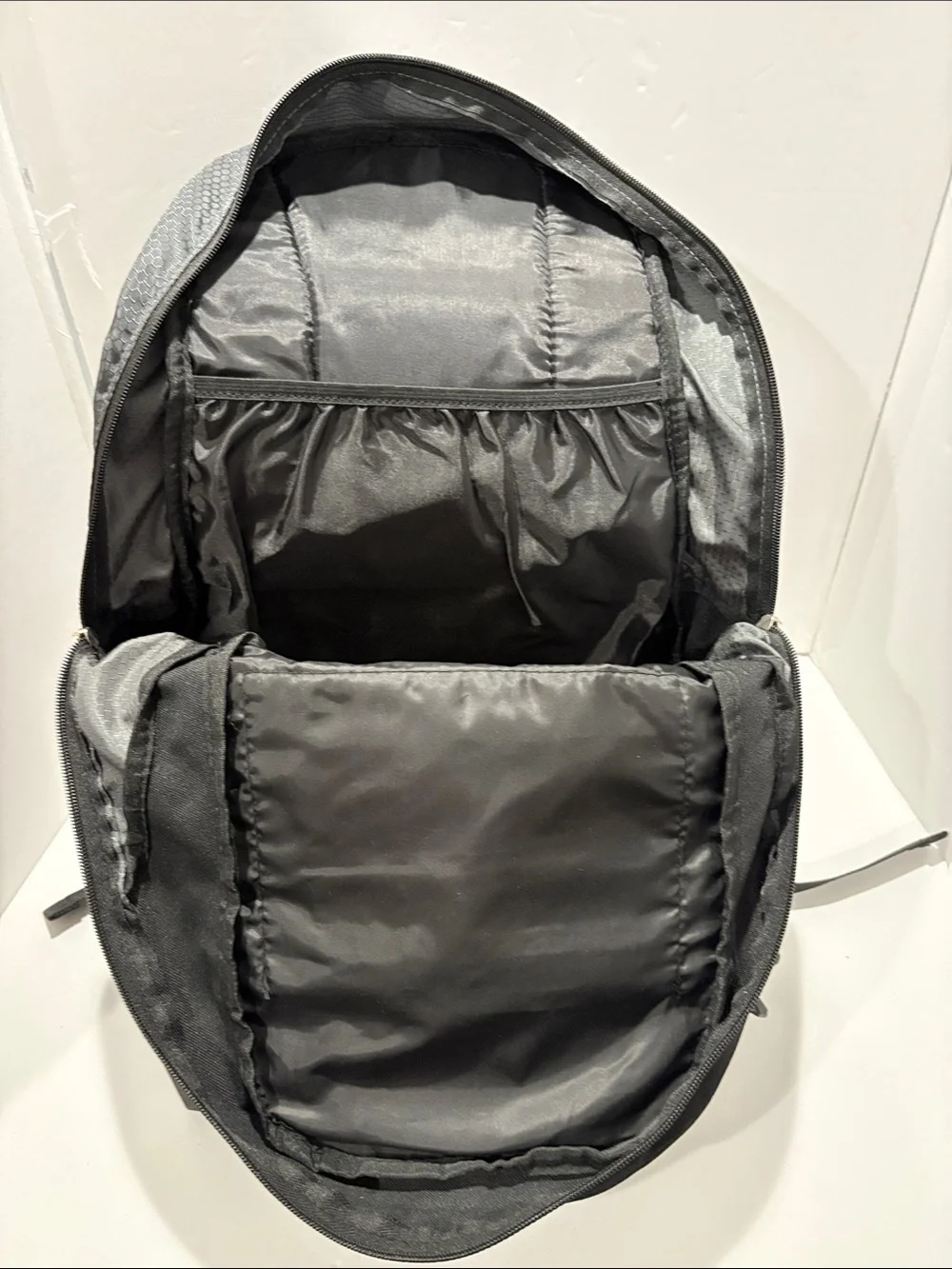RBX Black and Gray Hex-Pattern Backpack with Front Zipper